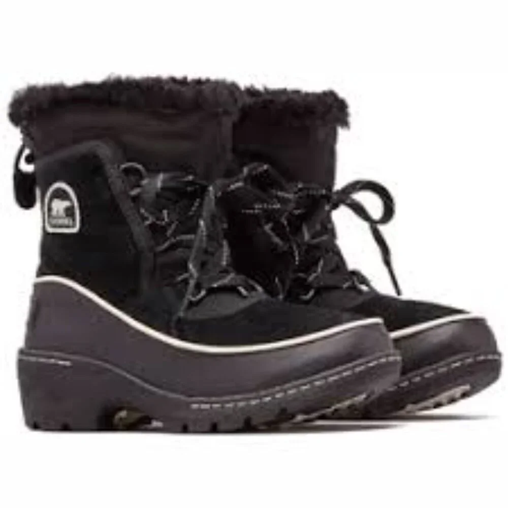 Sorel Girl's Black Torino III NY2636-010 Suede Fur Ankle Winter Snow Boot Size 4